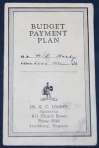 1944 Dr. G. C. Looney, Lynchburg, VA piano di pagamento del bilancio - Foto 1 di 3