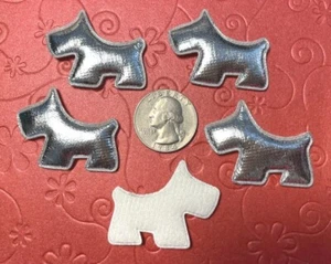  40 Stck. x 1,5 Zoll Gepolstert Glänzend Filz Scottie Terrier Applikation/HUND Baby Dusche ST648 - Bild 1 von 2