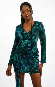 Topshop Womens Green Mini Dress - Picture 1 of 29