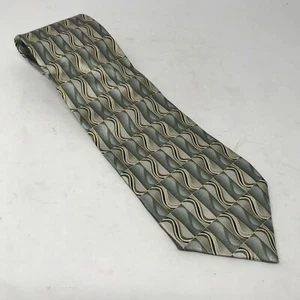 Pierre Cardin Men's Necktie 100% Silk Designer Green Platinum Gray Multi-Color - Picture 1 of 6