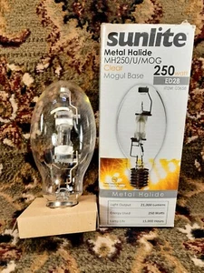 Sunlite MH250/U/MOG 250 Watt ED28 Metal Halide M58 MH Lamp  - Picture 1 of 3