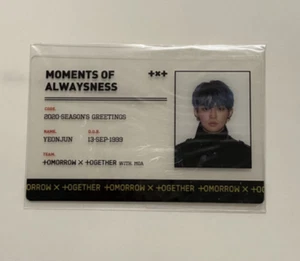 Tomorrow X Together TXT YEONJUN ID card photocard Season’s Greetings 2020 - Picture 1 of 2
