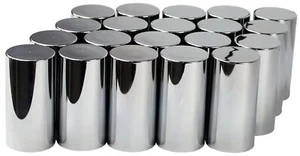 33MM Chrome Plastic Cylinder Lug Nut Covers Caps Thread on for Semi Truck 20PCS - Picture 1 of 5
