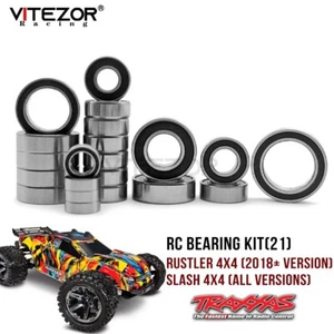 For Traxxas 1/10 Slash Rustler 4x4 4WD Full Bearings Kit Rubber Sealed (21 Pcs) - Picture 1 of 7