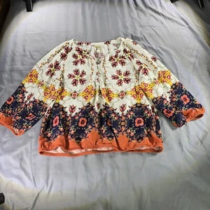 Top de higo y flores para mujer grande floral campesino cabaña costera vaquera occidental - Imagen 1 de 11