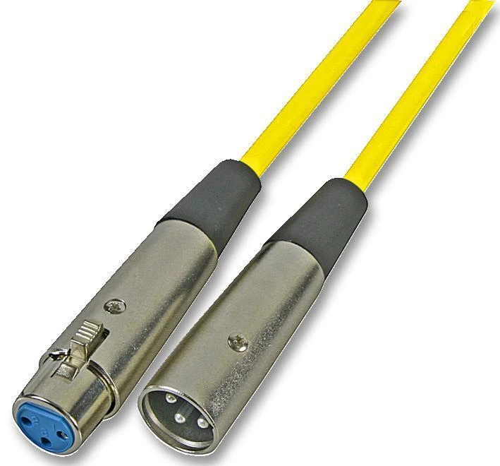 SOUNDLAB - 3 Pin XLR Male to Female Klotz Patch Lead, 1m Yellow - Image 1 of 1