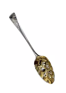 1808 Berry Spoon Solid Silver Georgian Unusual Small Size (2226/9/LNB) - Picture 1 of 6