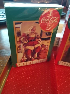 1995 Limited Edition Nostalgia Coca Cola Christmas Santa Claus Playing Cards Tin - Image 1 of 4