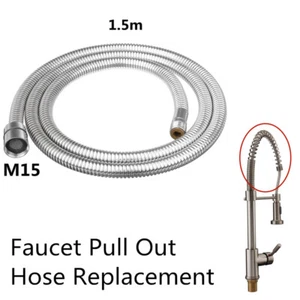 1.5M Hose Pull Out Style Flexible For Kitchen Mixer Taps Metal Basin 1500mm Sink - Bild 1 von 7