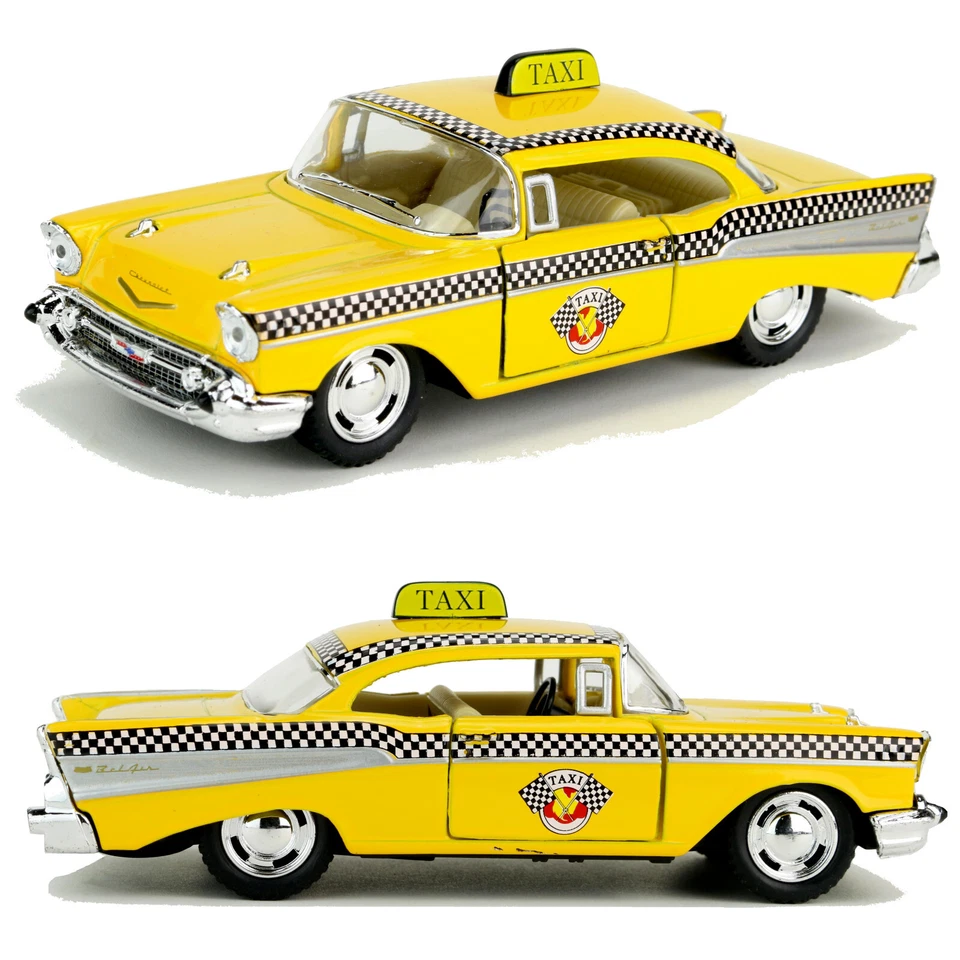 1957 Chevrolet Bel Air Taxi Modellauto Oldtimer 57er Chevy New York Yellow Cab - Bild 1 von 3