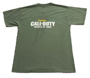 Rare Gamestop Exclusive Call of Duty World At War Green Size Large T-Shirt - Picture 1 of 9
