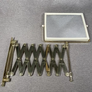 Two-Sided Accordion Swivel Wall Mount Vanity Mirror 5X Magnification Vtg USA - Picture 1 of 11