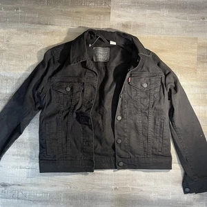 Levi's Giacca Camionista Donna Denim Nero Giacca Jeans Classica Taglia M - Foto 1 di 6