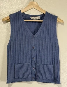 Marisa Christina Vintage Wollpullover Weste Blau Größe M Cottagecore Country - Bild 1 von 6