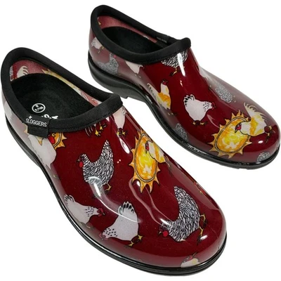 Sloggers women's Chicken Barn Red Rain & Garden Slip-on Shoes size 8 - Image 1 of 4
