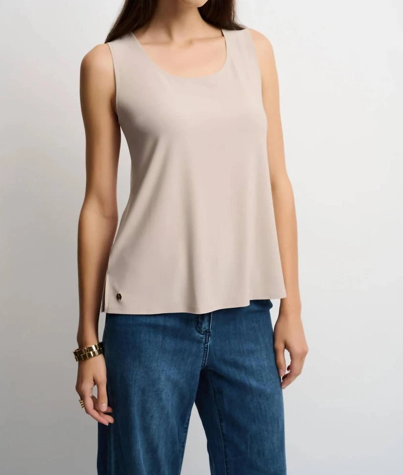 Top camisola Joseph Ribkoff sin mangas cuello redondo piedra lunar Foto 1 de 1