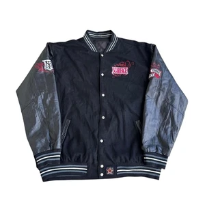 Scarface Jacket Mens 4XL Black Wool Varsity Leather Sleeves JH Design Reversible - Picture 1 of 8