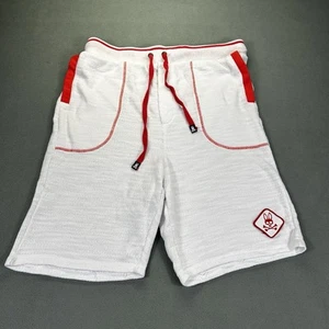 Psycho Bunny Lounge Shorts Herren groß weiß rot Borte Strick Kordelzug adrett cool - Bild 1 von 14