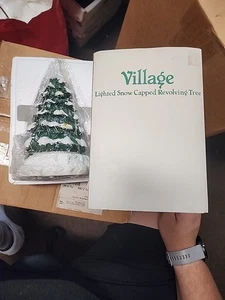 Dept 56 LIGHTED SNOW CAPPED REVOLVING TREE Village Accessory 52603 1995  WORKS! - Picture 1 of 4