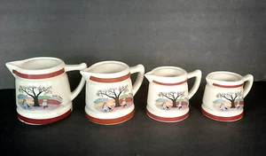 Set of 4 Creamer Measuring Cups By Debbie Kingston Country Farmhouse Taiwan Made - Picture 1 of 4