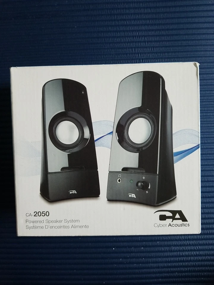 Cyber Acoustics CA-2050 2.0 Speaker System 3.5mm Stereo Multimedia Desktop Co... - Image 1 of 2