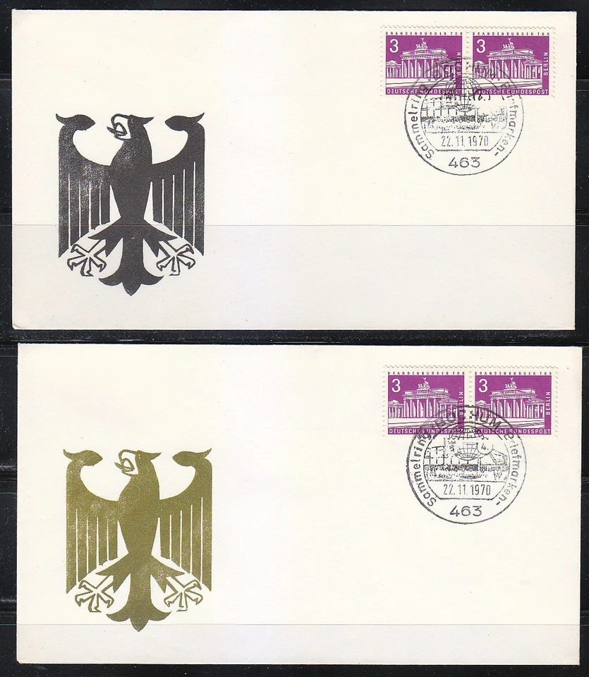 Germany Berlin 1970 covers Mi 231a Bochum,stamps exhibition. Brandenburg Gate - Image 1 of 1