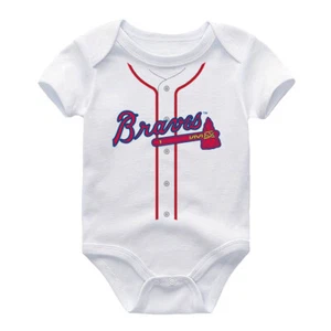 Atlanta Braves Baseball Kids Bodysuit Boys Jersey Newborn Gift Tshirt Toddler - Picture 1 of 6