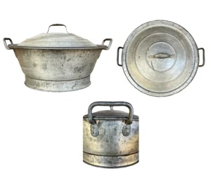 Antiguo/De colección - Tazón elevador de masa de pan de lata temprana para granja con tapa ventilada - Imagen 1 de 9