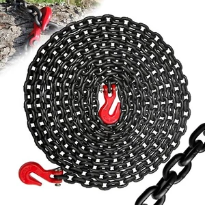G80 Catena per Raccoglitore, 1/4" x 20 FT Catena Resistente Wll 3300 Lbs con Ganci G70 - Foto 1 di 7