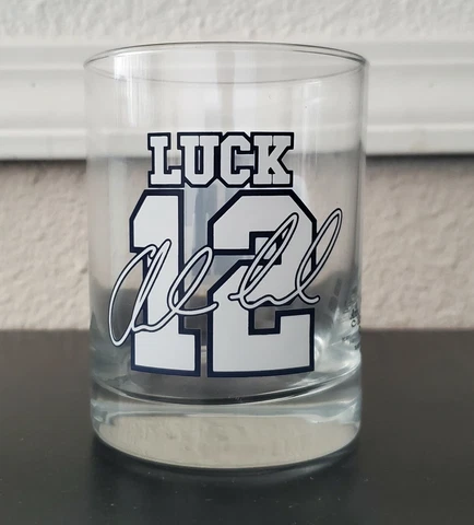 Indianapolis Colts Anndrew Luck #12 NFL Arby's Drinking Glass Collectible 4" Cover