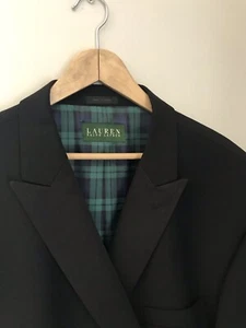 Giacca smoking uomo nera Ralph Lauren con revers in raso intagliato taglia 42L - Foto 1 di 10