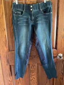 Goode Rider Denim Reithose blau Denim Damen Größe 30R Reithose neu ohne Etikett - Bild 1 von 16