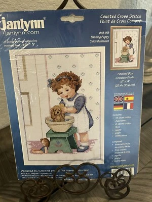 Janlynn Kit Punto de Cruz Contado "Cachorro de Baño" #08-159 Imagen 10" x 14" 2002 Foto 1 de 4