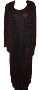 LINDA LUNDSTROM DRESS SUIT SHEATH LONG WATERFALL JACKET GOLD METALLIC Women's 16 - Picture 1 of 12