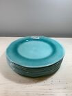 Tommy Bahama Melamine Aqua Blue Turquoise Crackle Design Dinner Plates, Set Of 8