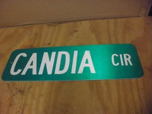 "CANDIA CIR" Aluminium Straßenschild im Ruhestand - Bild 1 von 3