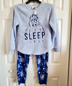 DISNEY EEYORE Sleep First Fleece Top Pajama Set Womens Small New Only Hang Tag - Picture 1 of 7