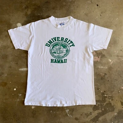 1984 DE COLECCIÓN AÑOS 80 UNIVERSIDAD DE HAWAI CAMISETA HOMBRE TALLA L HAWAIANO SUAVE DESGASTADO Foto 1 de 4