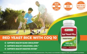 Best Naturals Red Yeast Rice with CoQ10 120 Capsules - Picture 1 of 8