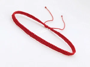 Pulsera De Hilo Color Roja Hecha A Mano Hand Braided Red Bracelet - Picture 1 of 1