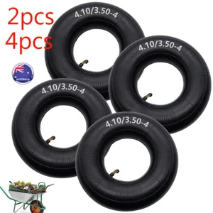 2/4pcs Inner Tube 4.10/3.50-4 Bent Valve for Mower Trolly Wheelbarrows Tire Tyre - Picture 1 of 9