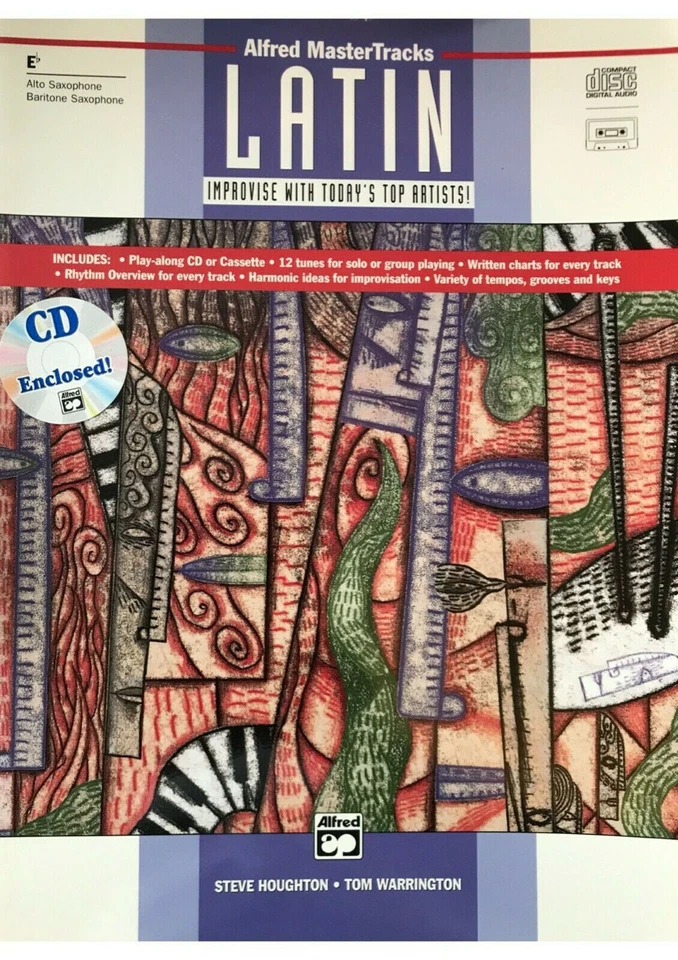Alfred Master Tracks Latin - Alto & Baritone Saxophone Impro Music Book CD !! - Image 1 of 1
