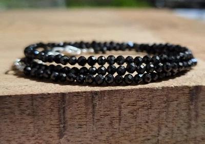 Бусины с натуральными бриллиантами. Граненые бусины. Ожерелье с черными бриллиантами. Rondelle - Изображение 1 из 3
