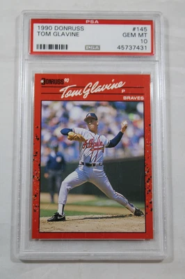 1990 Donruss #145 Tom Glavine PSA Graded 10 Gem Mint - Image 1 of 2
