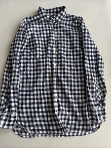 J Crew Boys Long Sleeve Checkered Blue White Size 00P - Picture 1 of 5