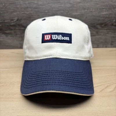 Gorra Wilson Gorra A Presión Espalda Blanca Azul Marino Parche Bordado Atlético Tenis Golf Para Hombres Foto 1 de 4