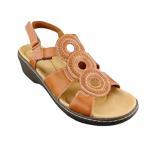 Sandales confort femme Clarks Collection cuir à lanières marron pointure 11 28025 - Photo 1/13