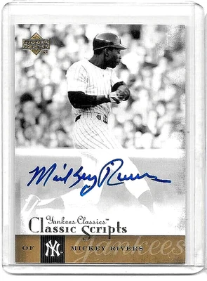 MICKEY RIVERS 2004 UD YANKEES CLÁSICOS GUIONES CLÁSICOS CERTIFICADO AUTÓGRAFO... Foto 1 de 2