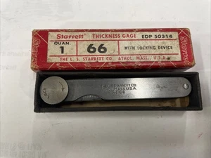 Starrett No. Juego de 66 Medidores de Espesor Cónico EE. UU. Caja Original Vintage - ¡Uno Roto! - Imagen 1 de 12