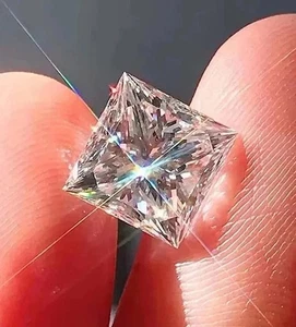 3CT White VVS1 Lab-Grown diamond Princess Cut D Grad Clarity Loose Gemstone - Picture 1 of 7